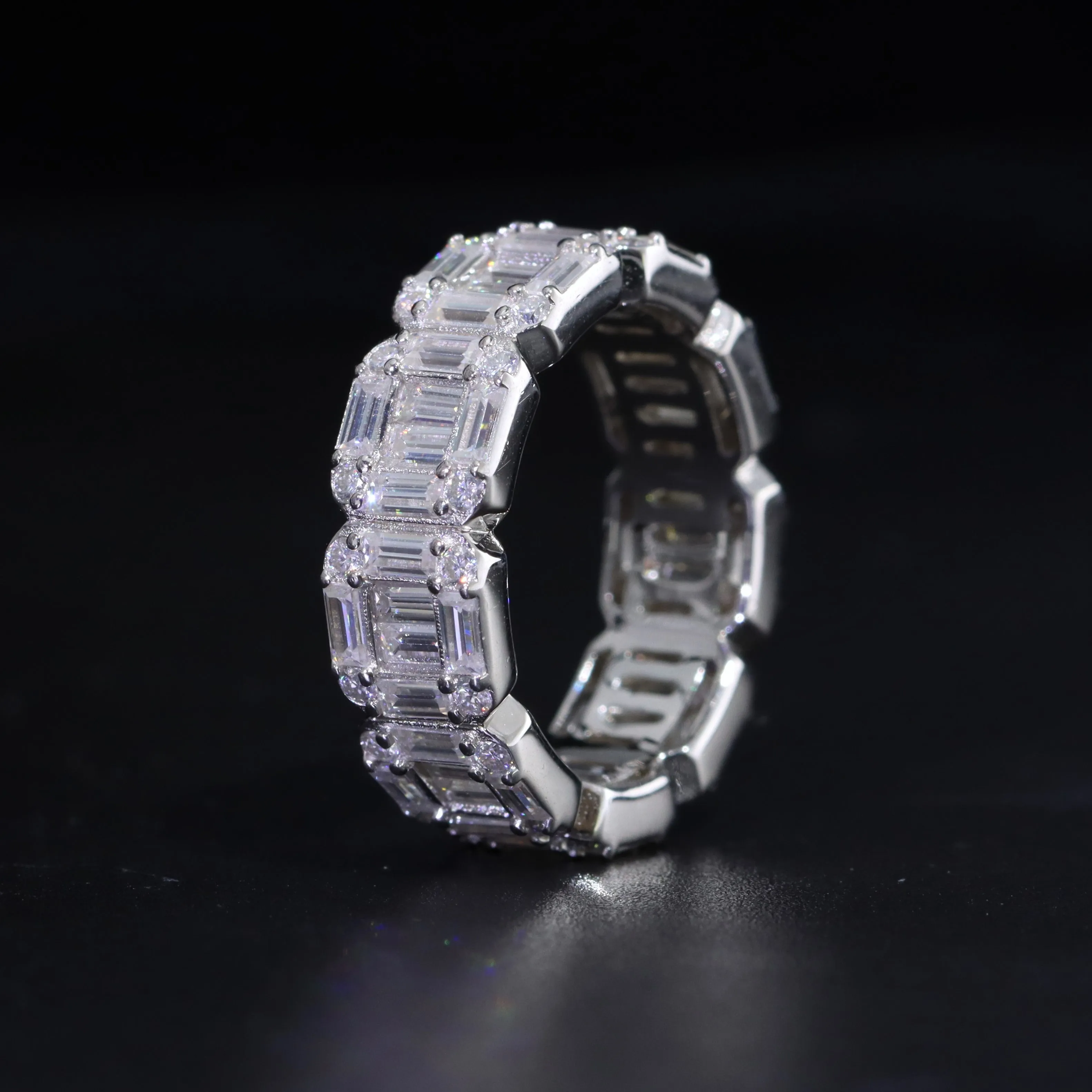 Moissanite Clustered Ring Band sold by Ghetluxe product image thumbnail 2