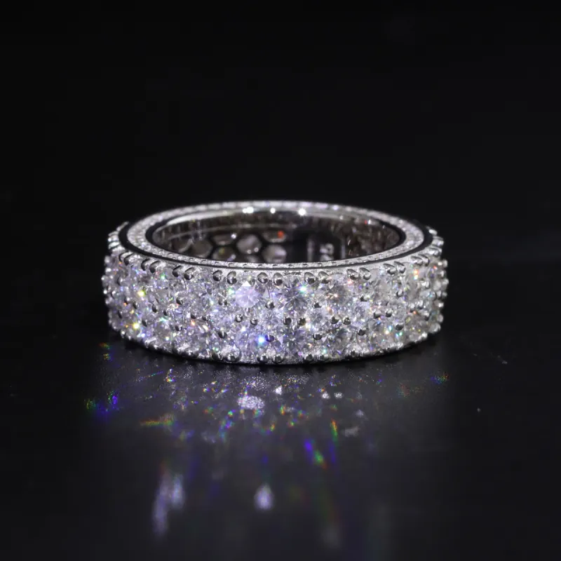 3 Layers Moissanite Ring Band sold by Ghetluxe