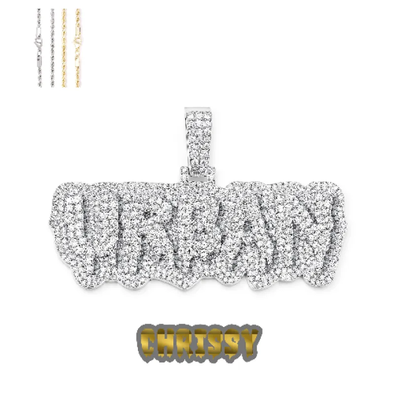 Custom Layered Drip Letter Pendant sold by Ghetluxe