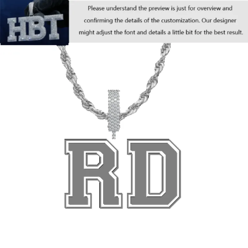 VVS Moissanite Custom Name Pendant in Sterling Silver sold by Ghetluxe