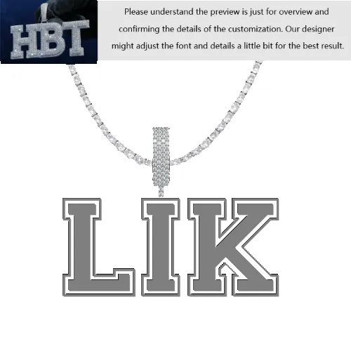 VVS Moissanite Custom Name Pendant in Sterling Silver sold by Ghetluxe