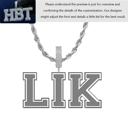 VVS Moissanite Custom Name Pendant in Sterling Silver sold by Ghetluxe