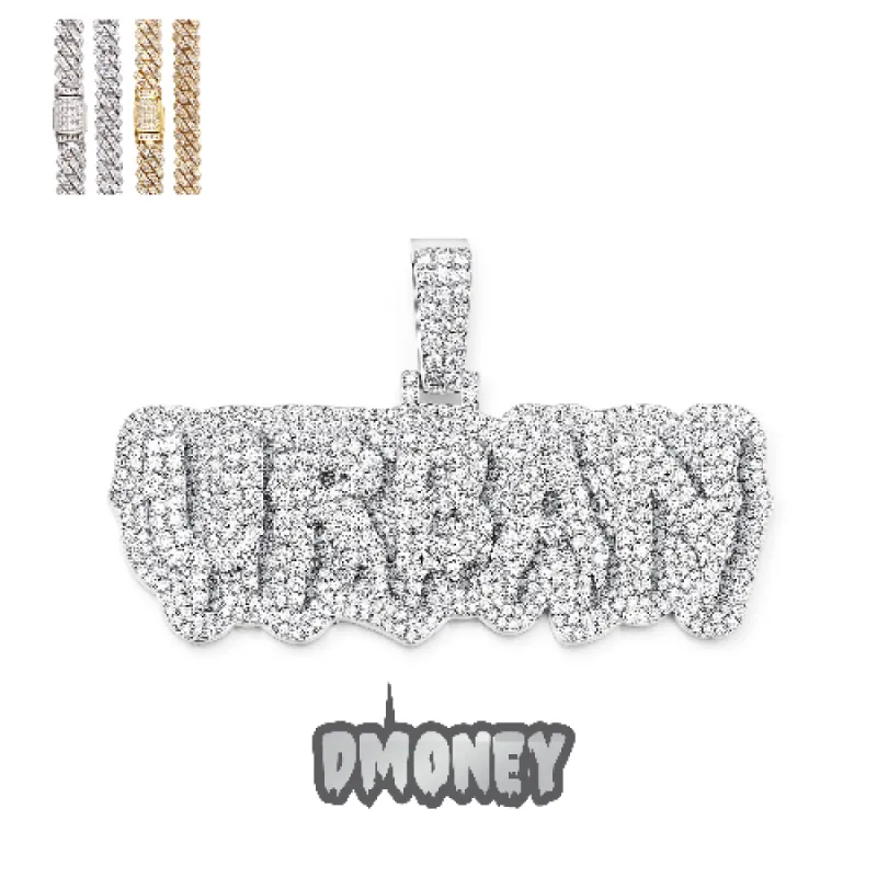 Custom Layered Drip Letter Pendant made by Ghetluxe