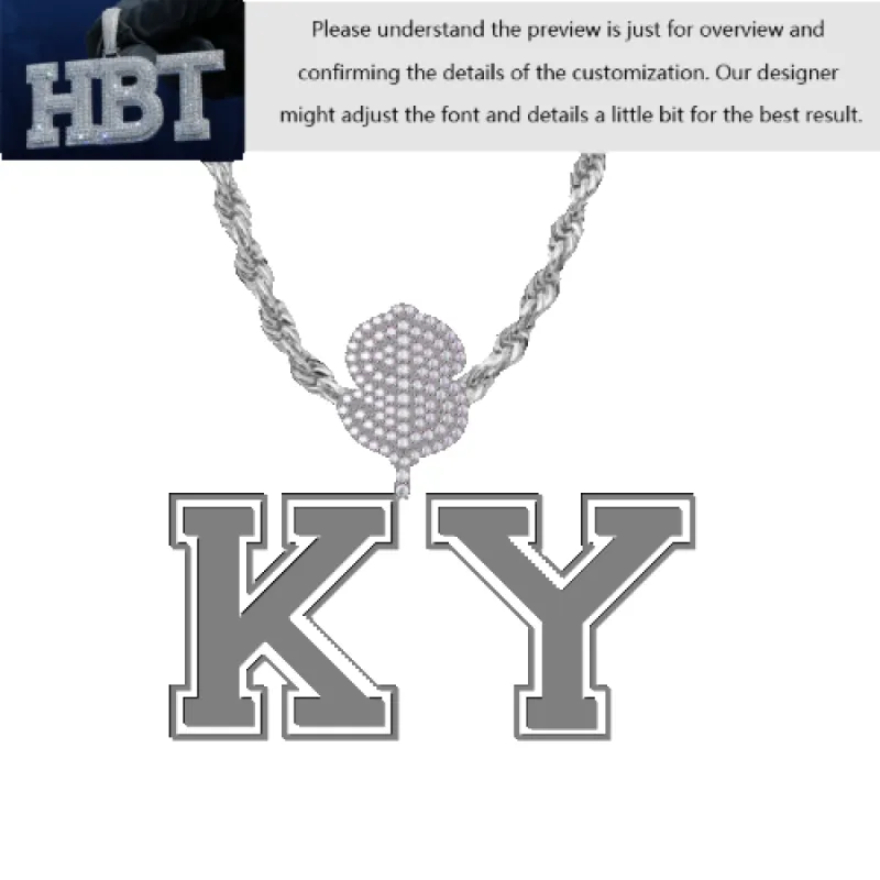 VVS Moissanite Custom Name Pendant in Sterling Silver sold by Ghetluxe