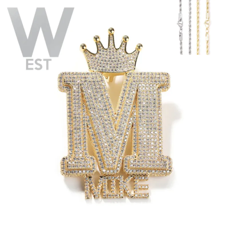 Diamond Custom Monogram Name Pendant sold by Ghetluxe