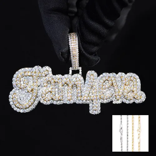 Iced Two-Tone Fam4eva Pendant sold by Ghetluxe