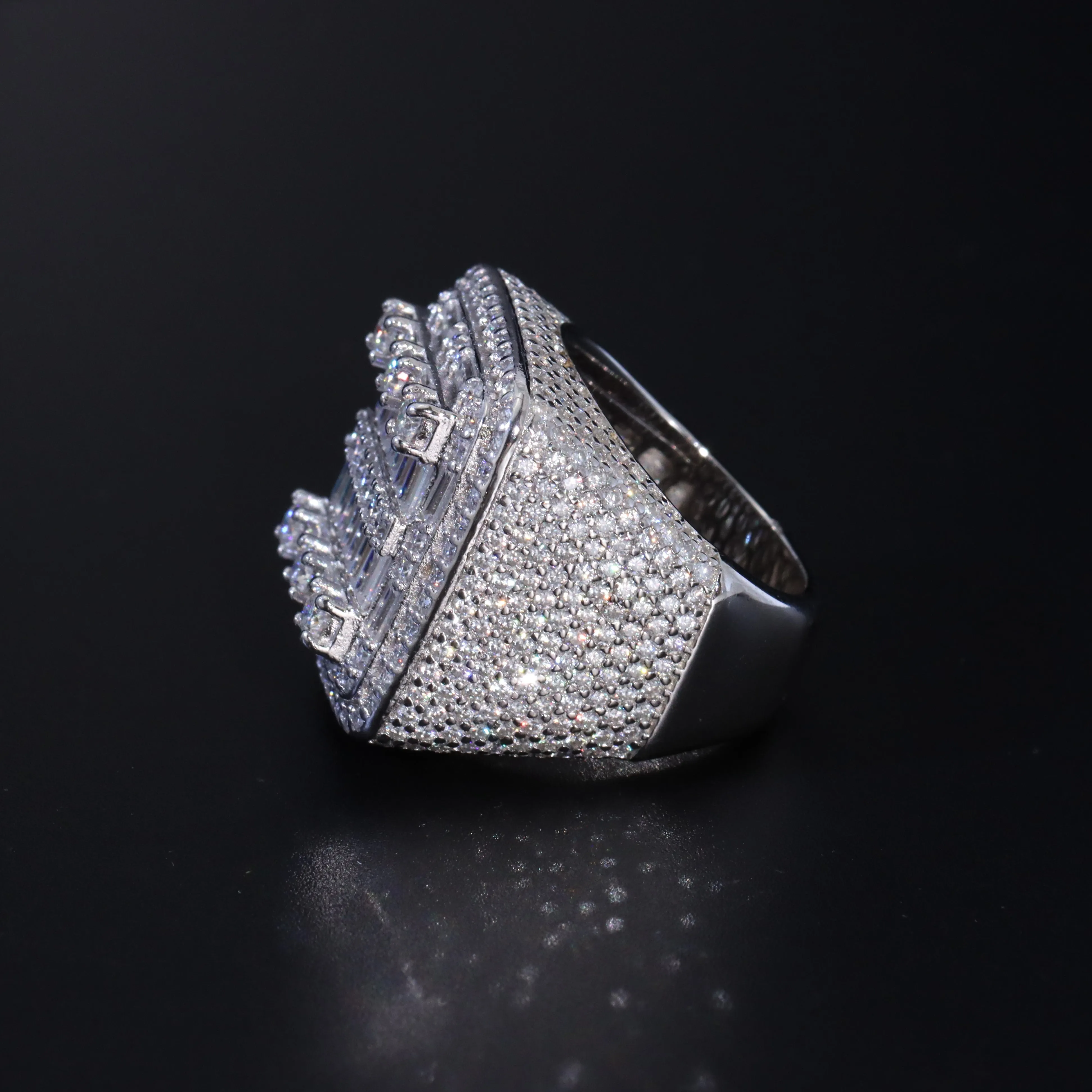 Moissanite Baguette Signet Ring sold by Ghetluxe product image thumbnail 2