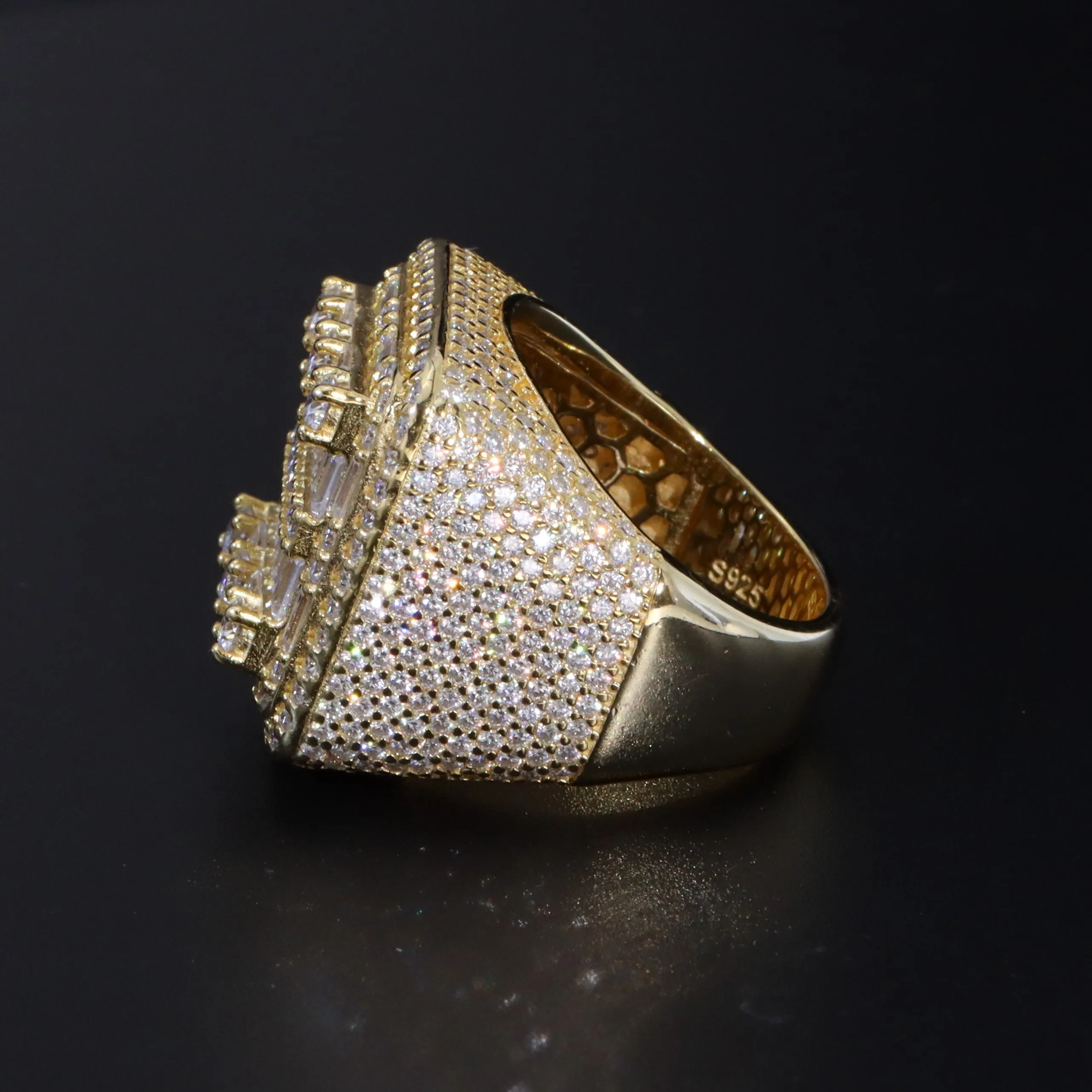 Moissanite Baguette Signet Ring sold by Ghetluxe product image thumbnail 4