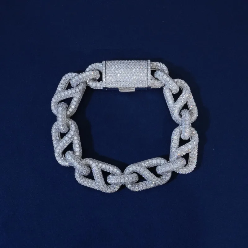 Moissanite Diamond Mariner Link Bracelet sold by Ghetluxe