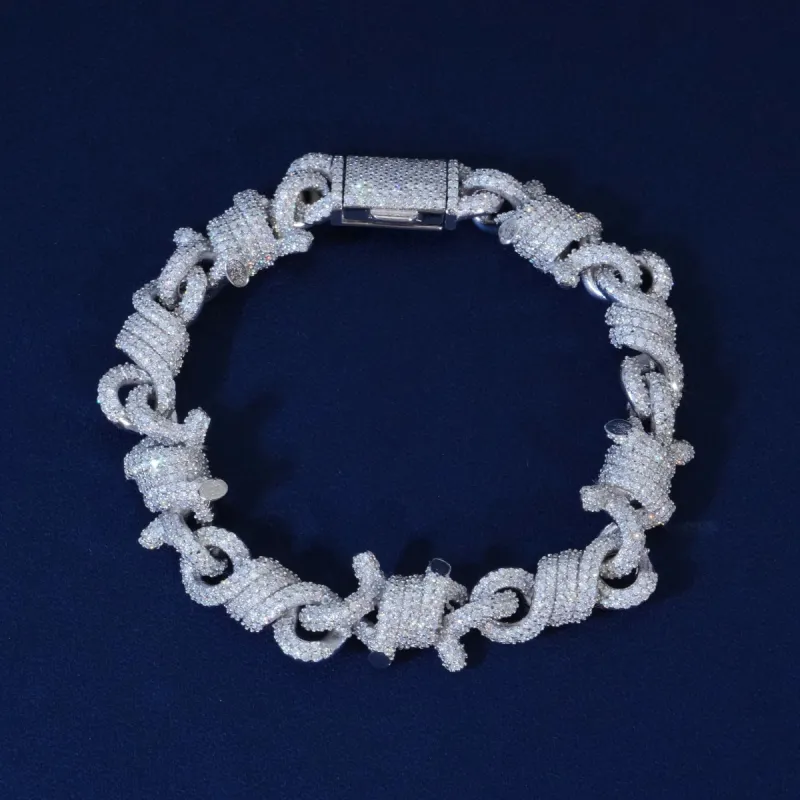 Moissanite Diamond Barbed Wire Bracelet sold by Ghetluxe
