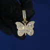 Baguette Diamond Butterfly Pendant Necklace sold by Ghetluxe