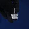 Baguette Diamond Butterfly Pendant Necklace sold by Ghetluxe