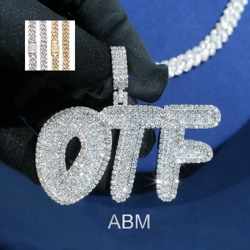 Diamond Groovy Letter Custom Pendant sold by Ghetluxe