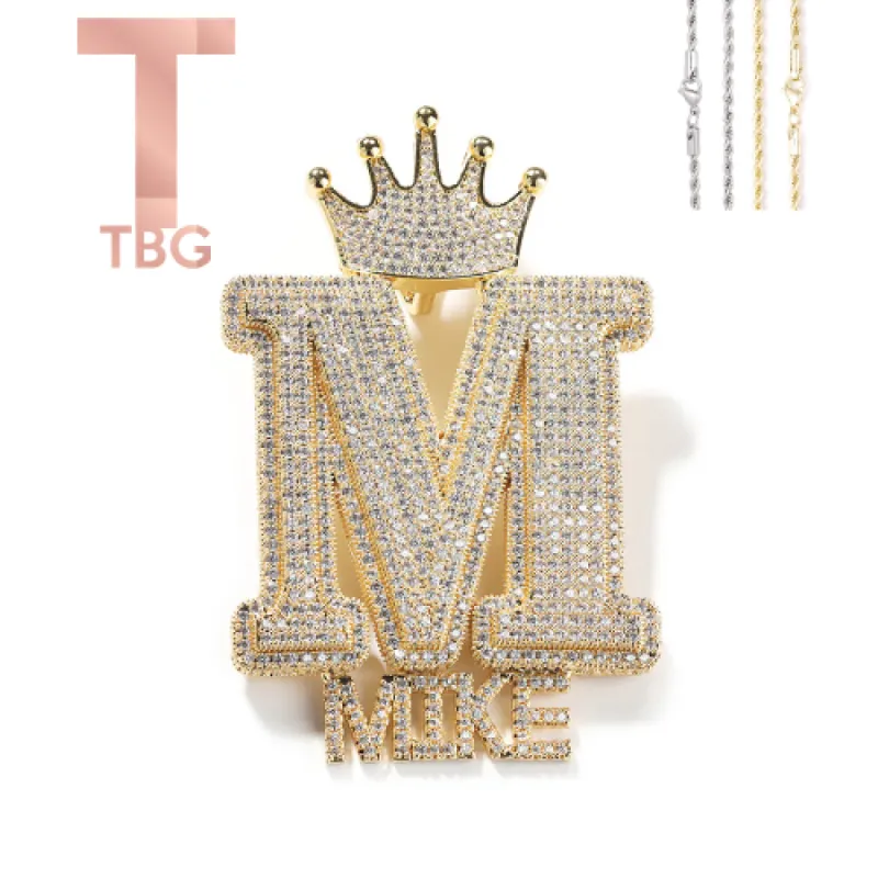 Diamond Custom Monogram Name Pendant sold by Ghetluxe