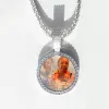 Round VVS Moissanite Custom Photo Pendant in Vermeil sold by Ghetluxe