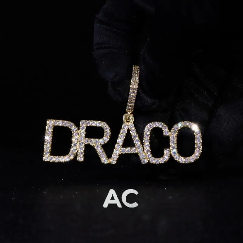 Moissanite S925 Diamond Custom Letter Pendant sold by Ghetluxe