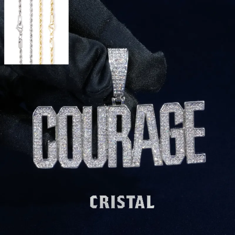 Diamond Courage Custom Name Pendant sold by Ghetluxe