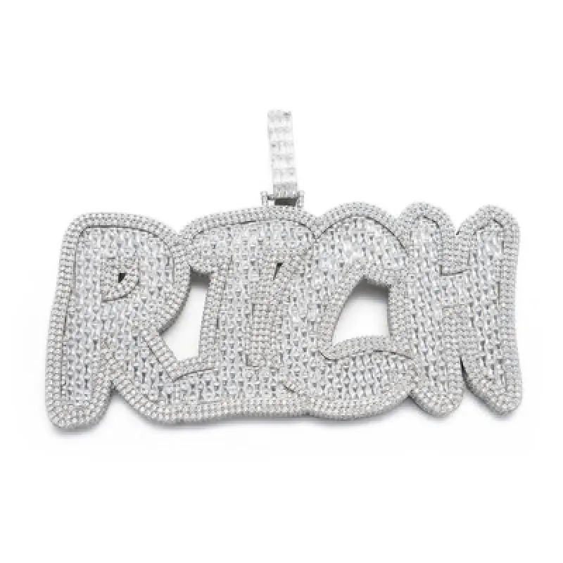 Baguette Groovy Custom Letter Pendant sold by Ghetluxe