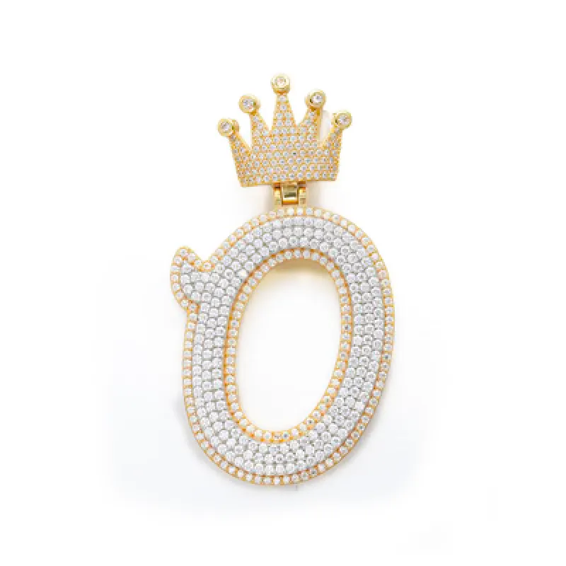 Crown Bail Initial Pendant Necklace sold by Ghetluxe