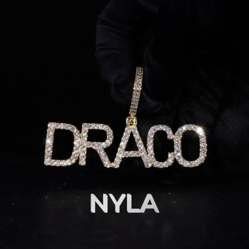 Moissanite S925 Diamond Custom Letter Pendant sold by Ghetluxe