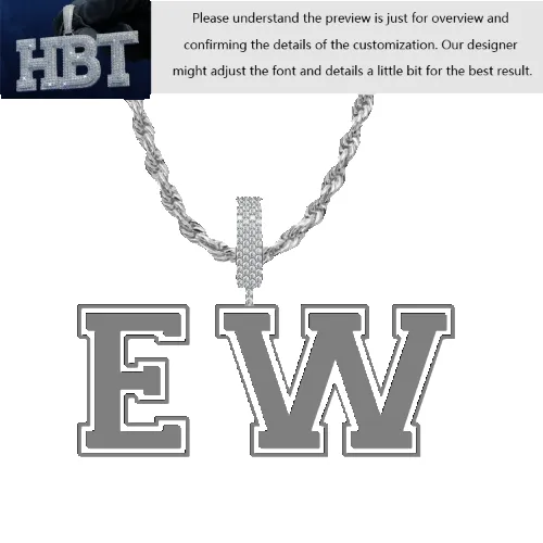 VVS Moissanite Custom Name Pendant in Sterling Silver sold by Ghetluxe