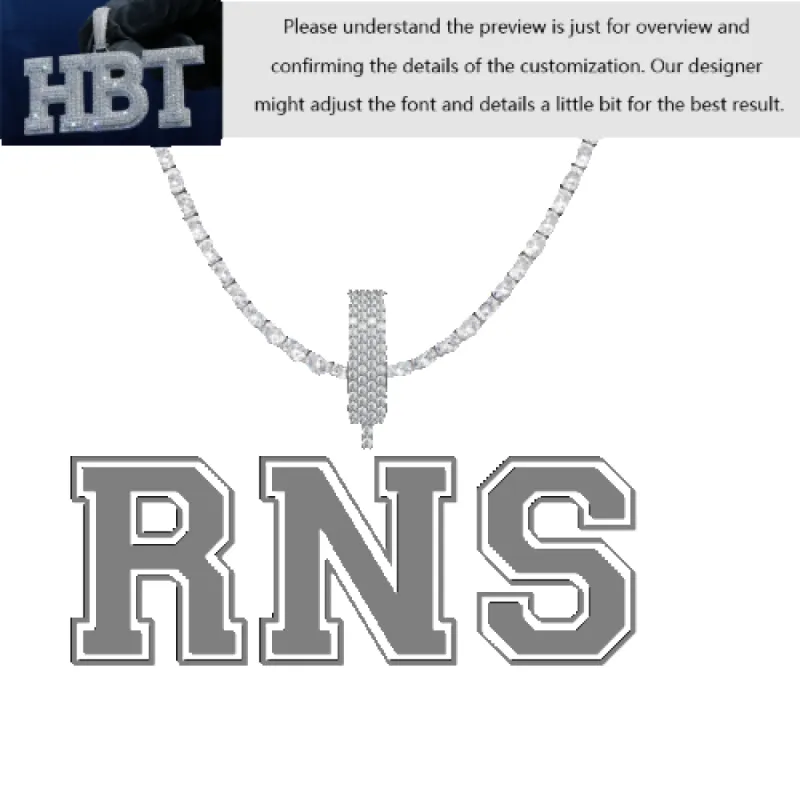VVS Moissanite Custom Name Pendant in Sterling Silver sold by Ghetluxe