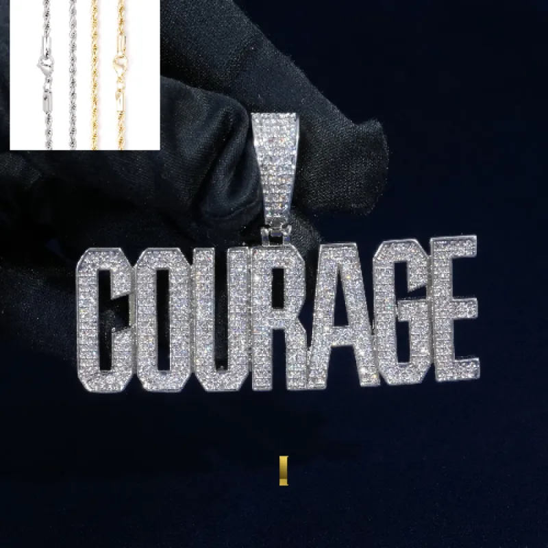 Diamond Courage Custom Name Pendant sold by Ghetluxe