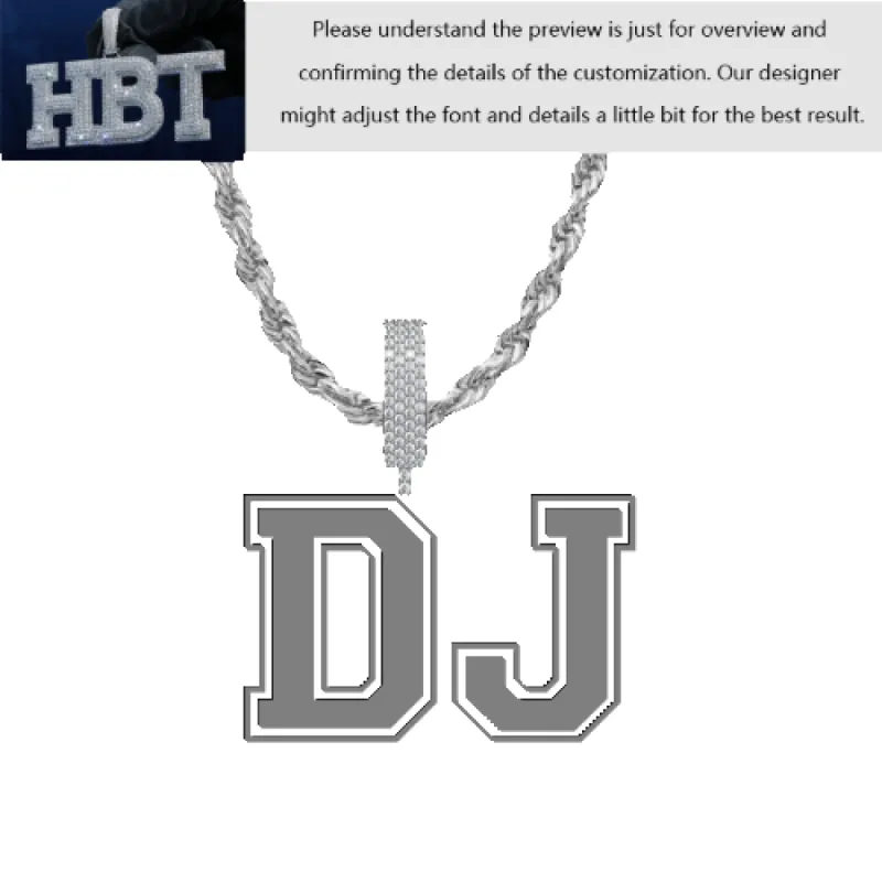 VVS Moissanite Custom Name Pendant in Sterling Silver sold by Ghetluxe