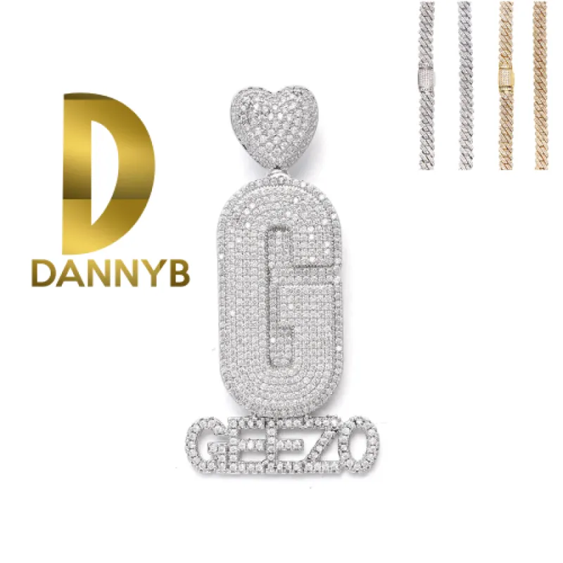 Diamond Custom Monogram Name Pendant sold by Ghetluxe