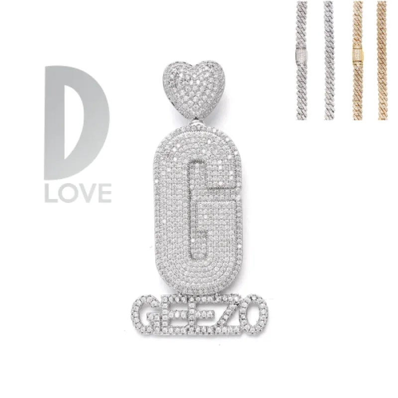 Diamond Custom Monogram Name Pendant sold by Ghetluxe