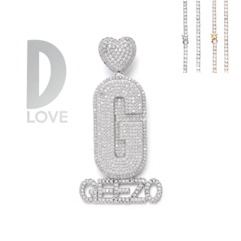 Diamond Custom Monogram Name Pendant sold by Ghetluxe