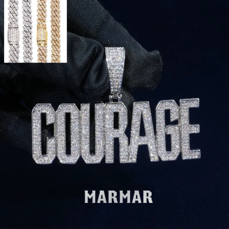 Diamond Courage Custom Name Pendant sold by Ghetluxe
