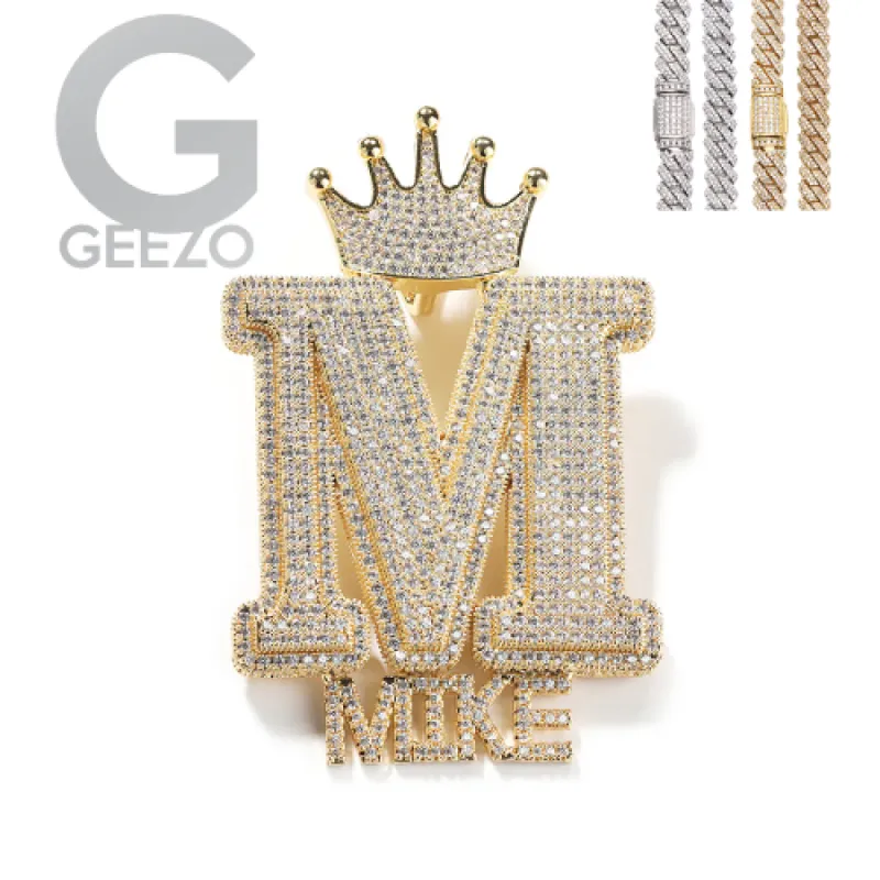 Diamond Custom Monogram Name Pendant sold by Ghetluxe