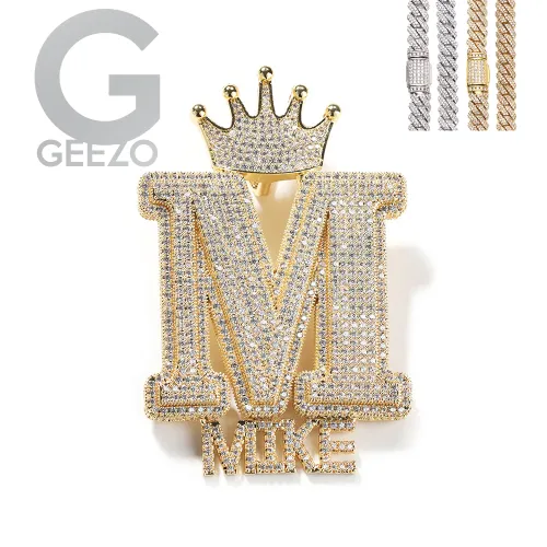 Diamond Custom Monogram Name Pendant sold by Ghetluxe
