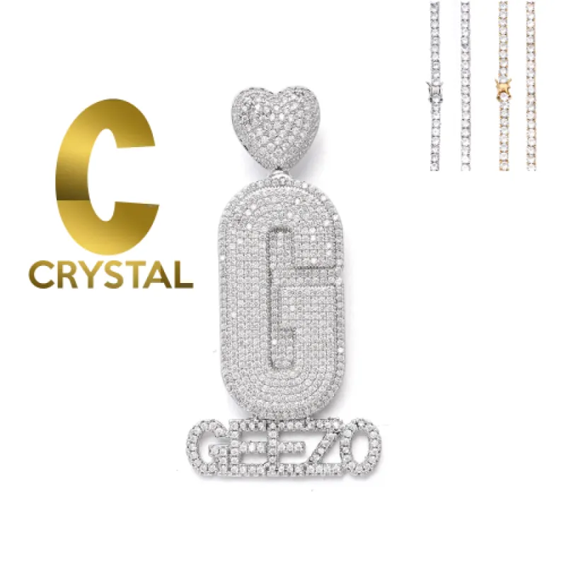 Diamond Custom Monogram Name Pendant sold by Ghetluxe