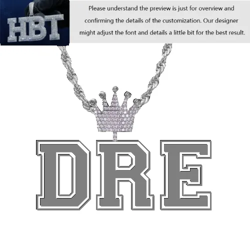 VVS Moissanite Custom Name Pendant in Sterling Silver sold by Ghetluxe