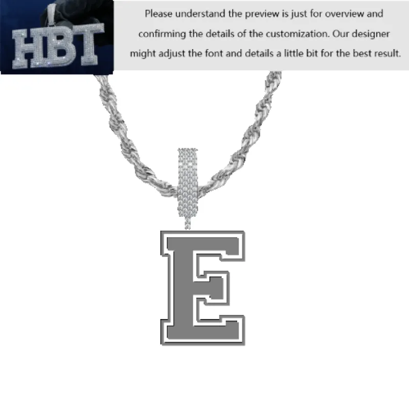 VVS Moissanite Custom Name Pendant in Sterling Silver sold by Ghetluxe