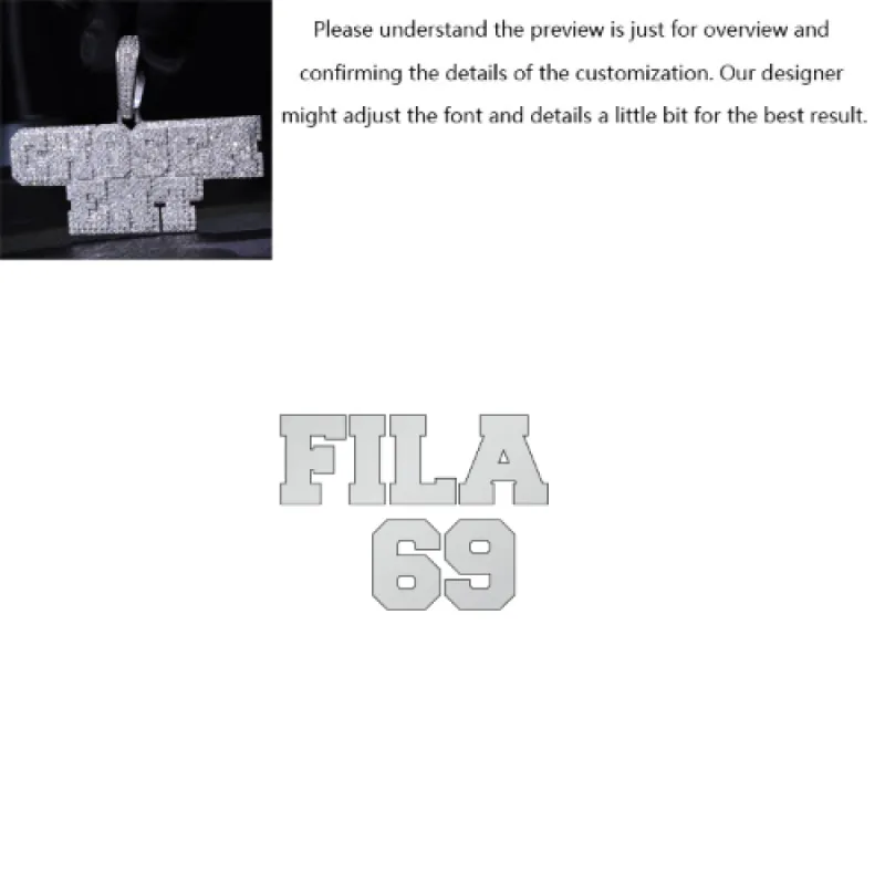 Layered College Font Custom Name Pendant made by Ghetluxe