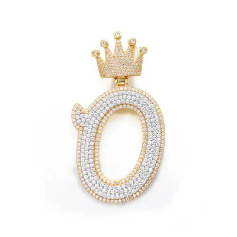 Crown Bail Initial Pendant Necklace sold by Ghetluxe