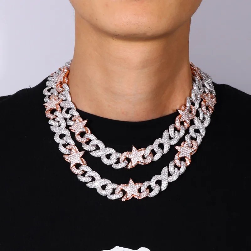 15mm Two-Tone Infinity Chain with Eye and Stars sold by Ghetluxe