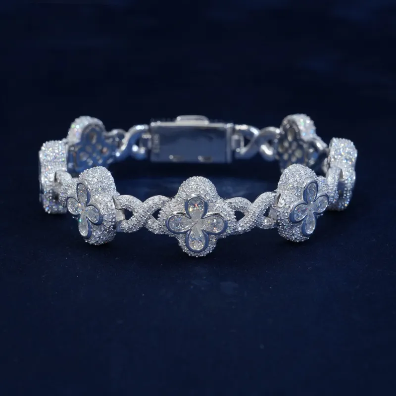 18mm Diamond Blossom Bracelet sold by Ghetluxe