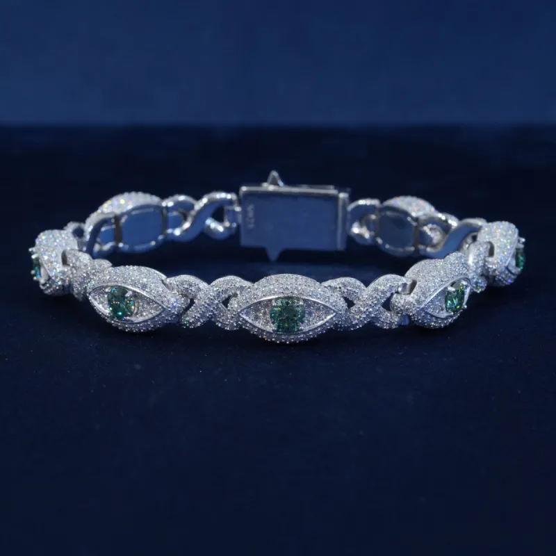 12mm Diamond Evil Eye Bracelet sold by Ghetluxe