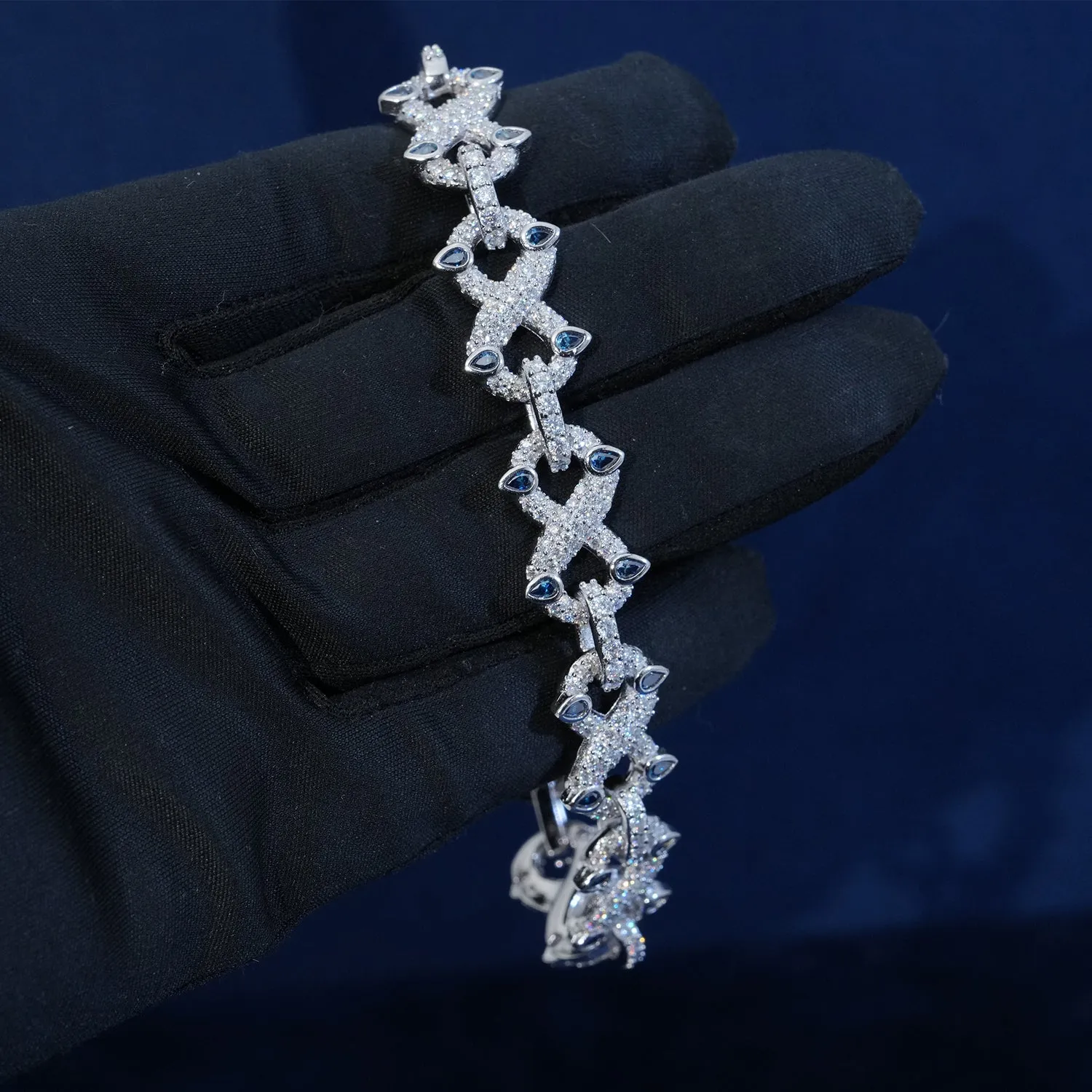 12mm Diamond Two Tone Infinity Chain Bracelet sold by Ghetluxe product image thumbnail 4