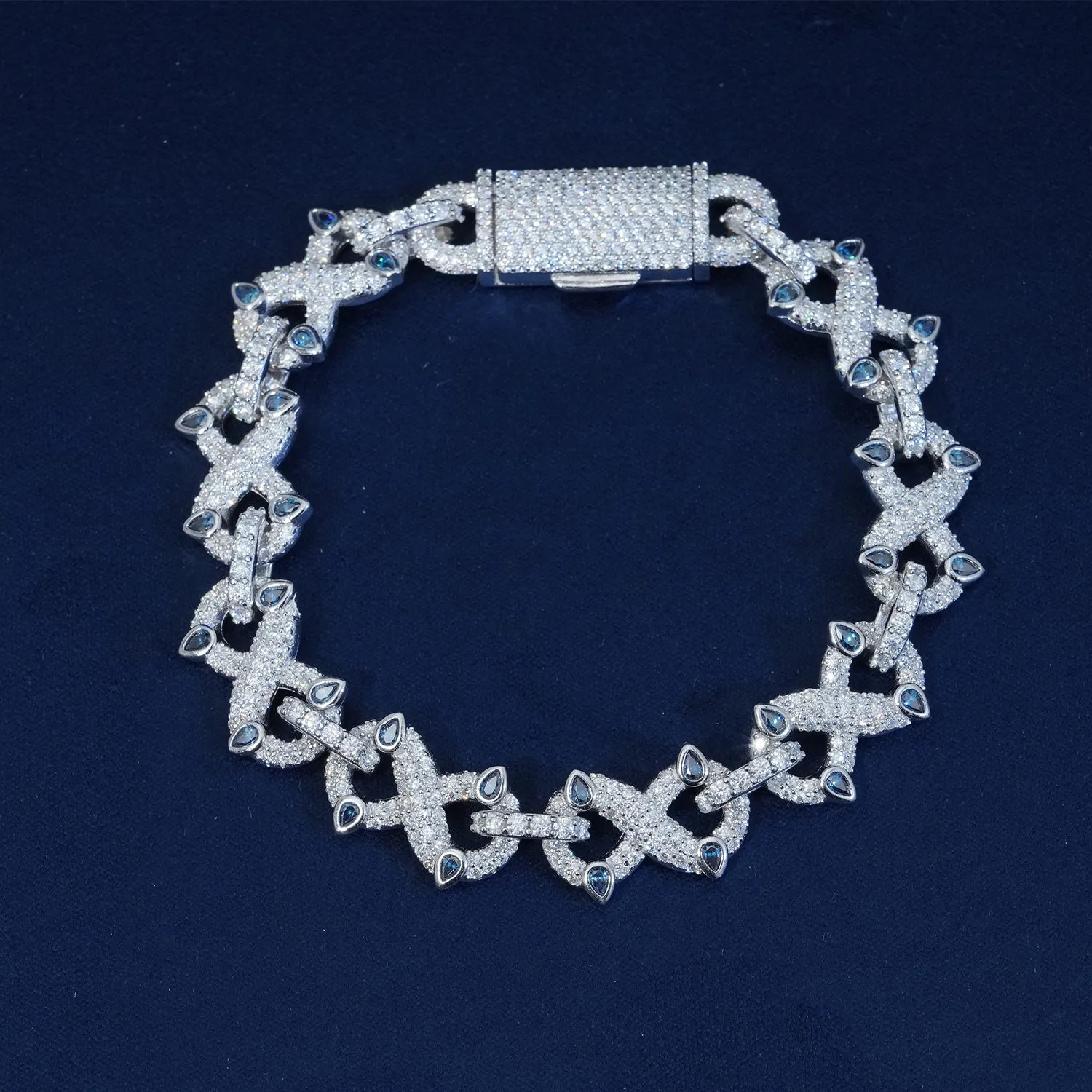 12mm Diamond Two Tone Infinity Chain Bracelet sold by Ghetluxe product image thumbnail 2