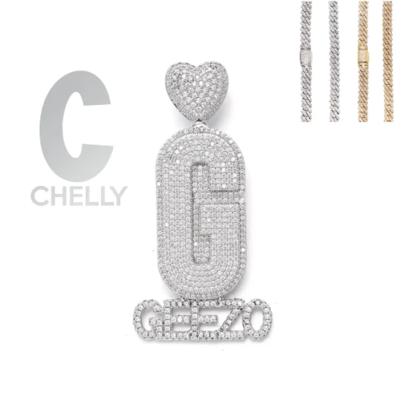 Diamond Custom Monogram Name Pendant sold by Ghetluxe