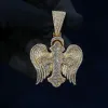 Diamond Wings Asscher Cut Cross Pendant sold by Ghetluxe