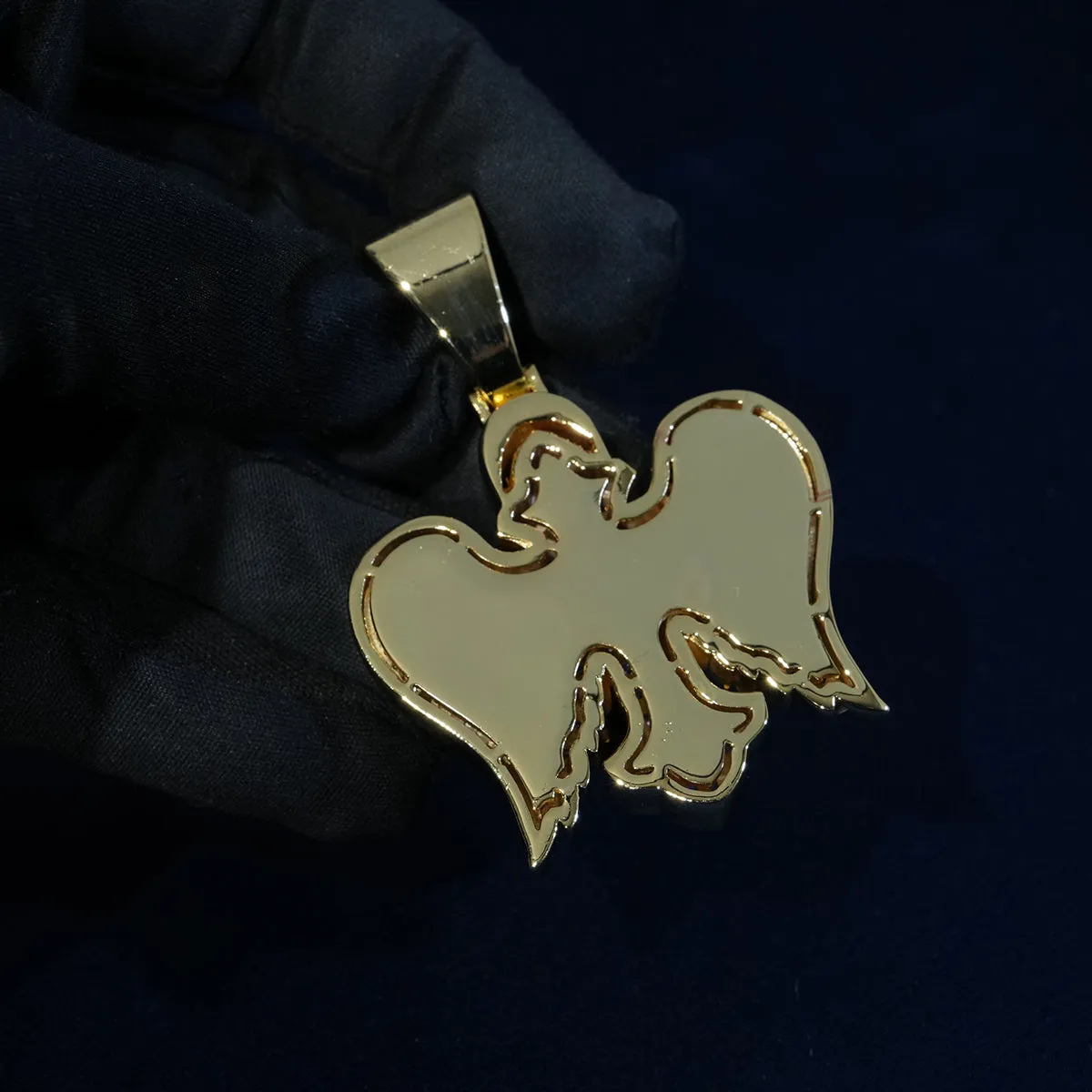 Diamond Wings Asscher Cut Cross Pendant sold by Ghetluxe product image thumbnail 4
