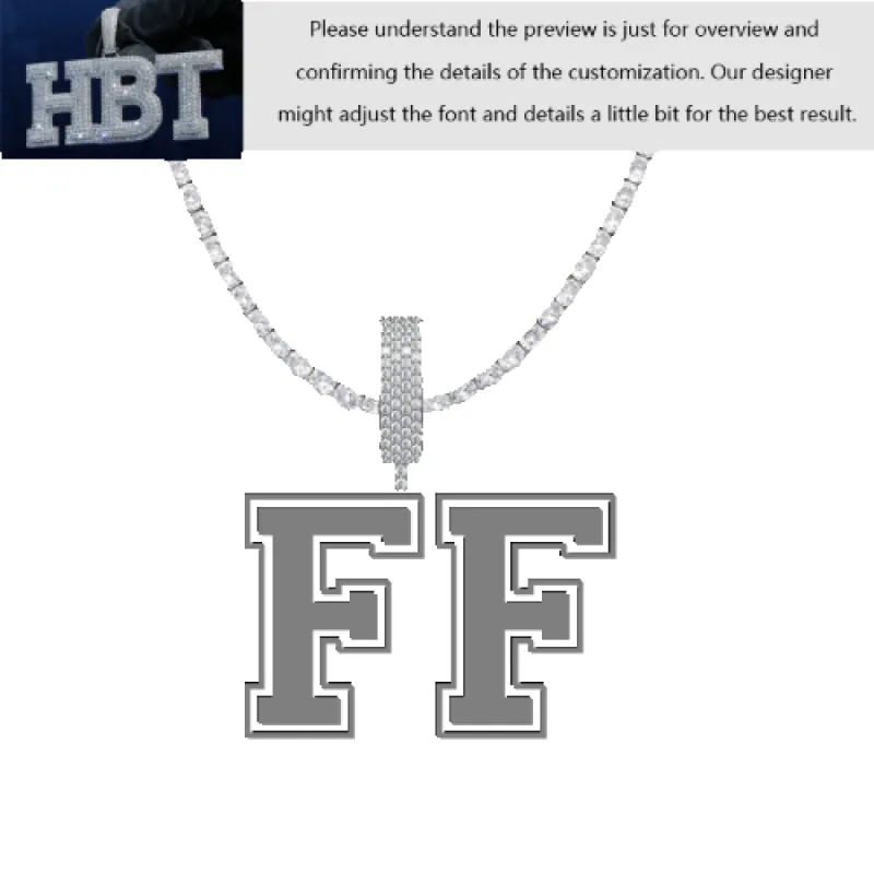 VVS Moissanite Custom Name Pendant in Sterling Silver sold by Ghetluxe