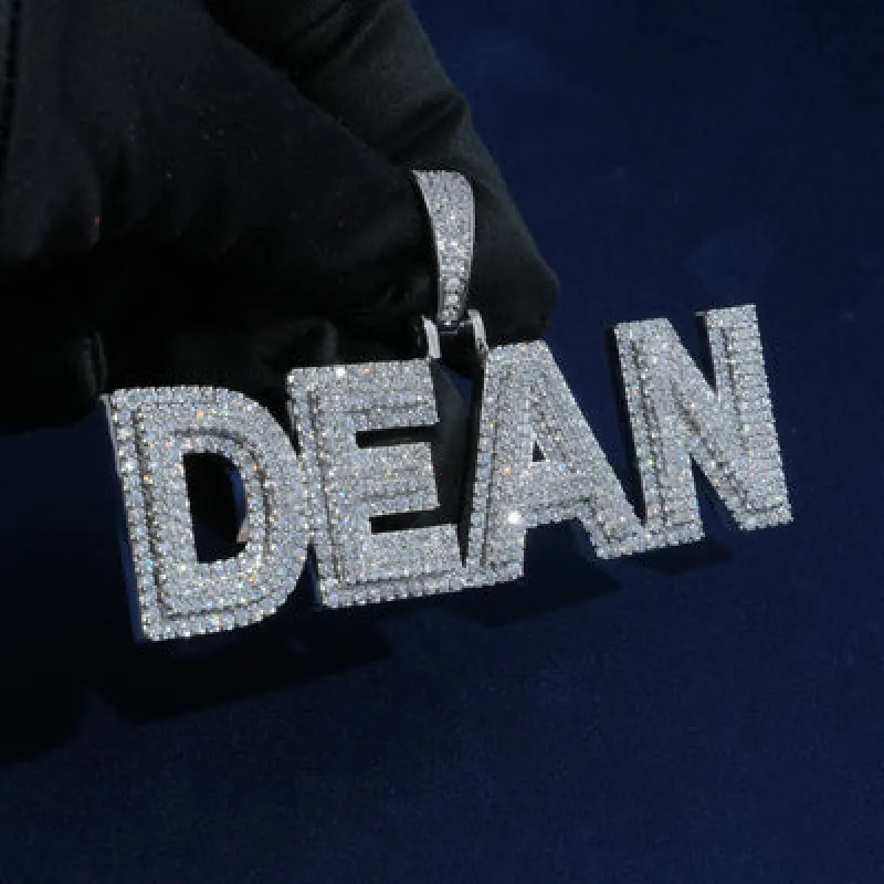 Custom Diamond Sans Name Pendant Necklaces sold by Ghetluxe