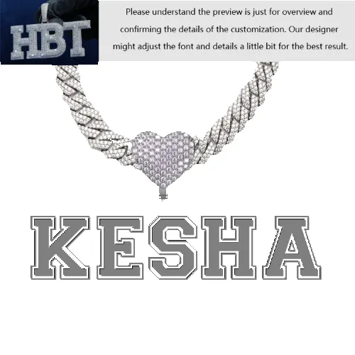 VVS Moissanite Custom Name Pendant in Sterling Silver sold by Ghetluxe